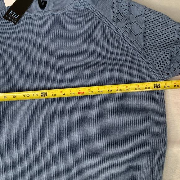 FDJ French Dressing Ivy Indigo Crochet Sleeve Sweater NWT size‎ xl - Picture 8 of 9